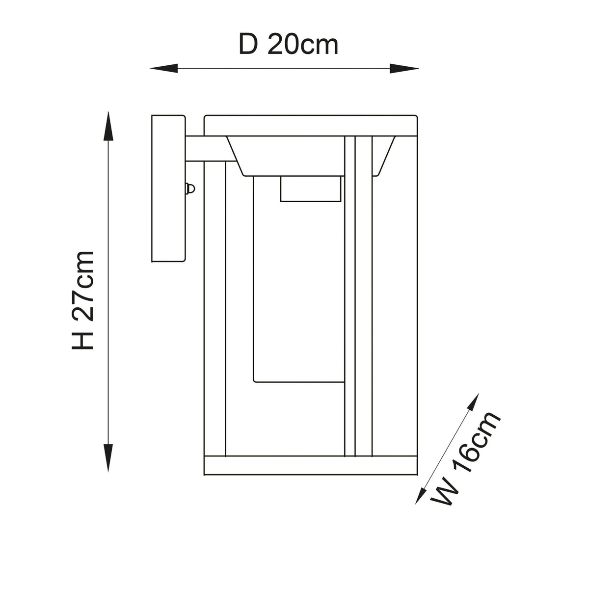 Braden IP44 Wall Light in Black with White Shade