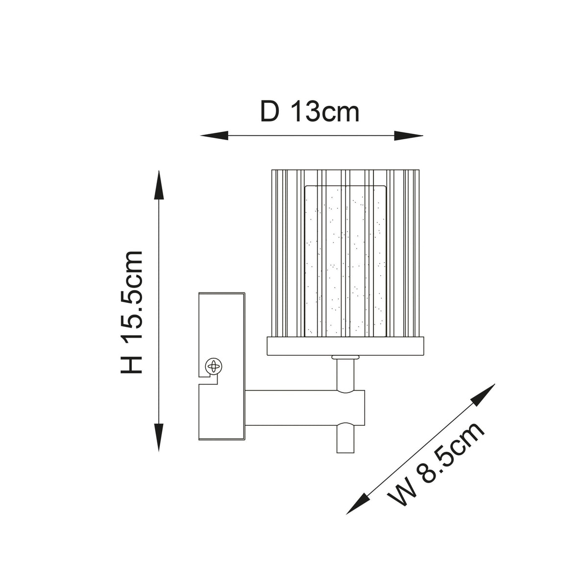 Britton IP44 Bathroom Wall Light in Chrome