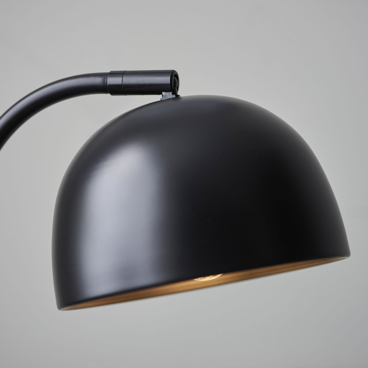 Brodey Table Lamp in Matt Black with Steel Grey Inner Shade