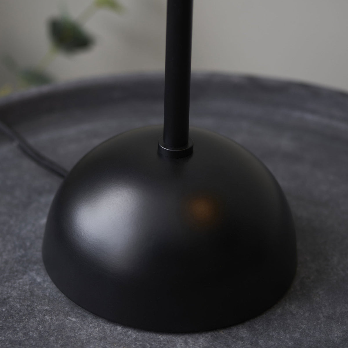 Brodey Table Lamp in Matt Black with Steel Grey Inner Shade