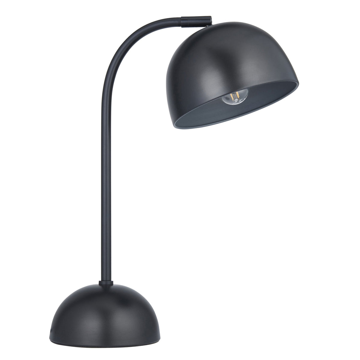 Brodey Table Lamp in Matt Black with Steel Grey Inner Shade