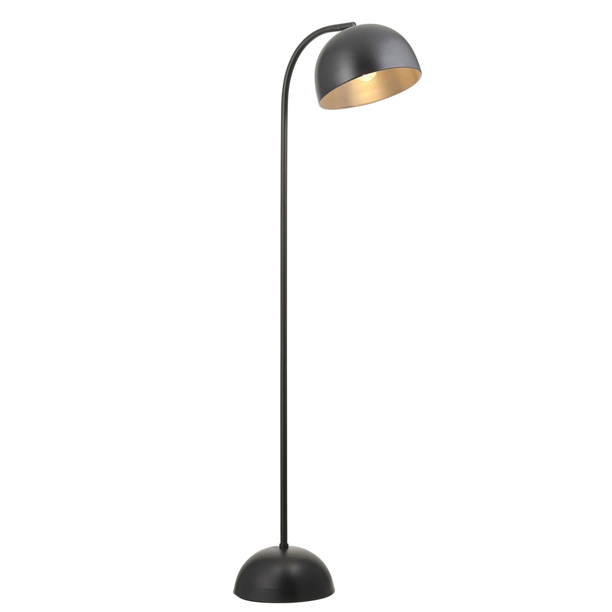 Brodey Floor Lamp in Matt Black with Steel Grey Inner Shade