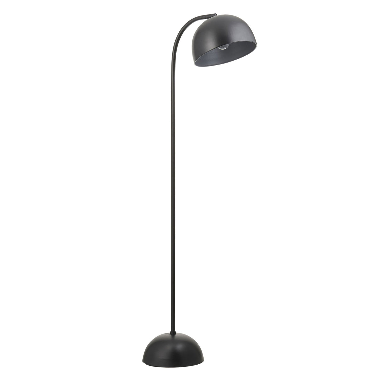 Brodey Floor Lamp in Matt Black with Steel Grey Inner Shade