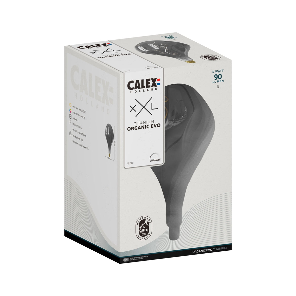 E27 Organic EVO Titanium Dimmable Extra Warm White LED 6W 1800K 90lm