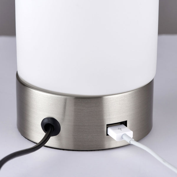 Dara Table Lamp with Three Stage Touch Dimmer and USB Charging Port