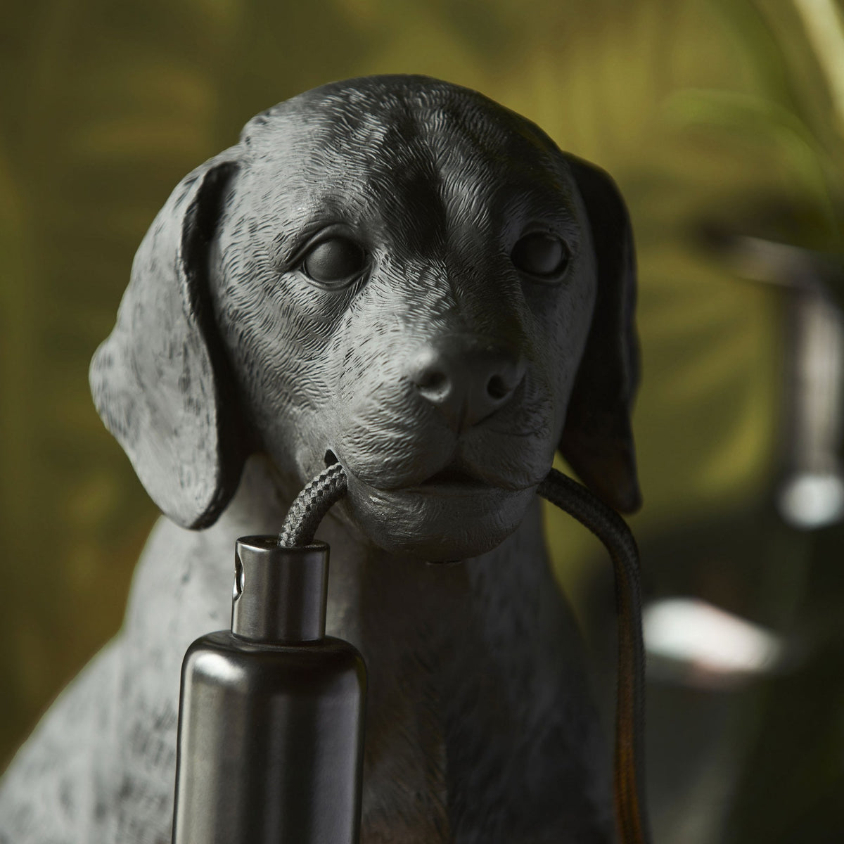 Labrador Puppy Table Lamp in a Matt Black Finish