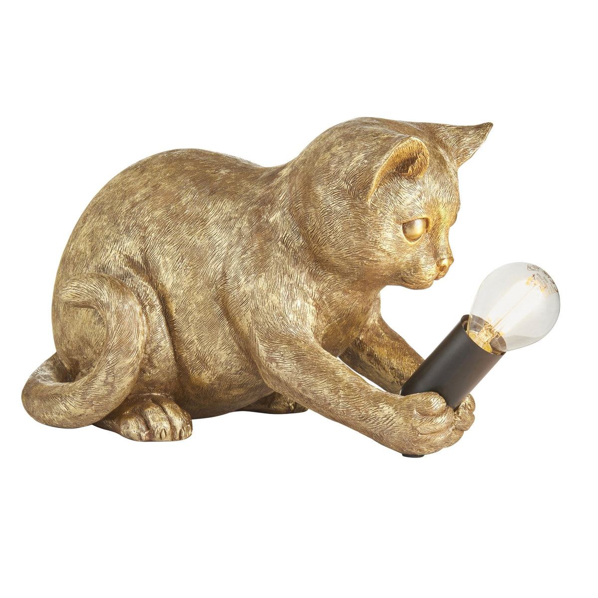 Kitten Table Lamp in a Vintage Gold Finish