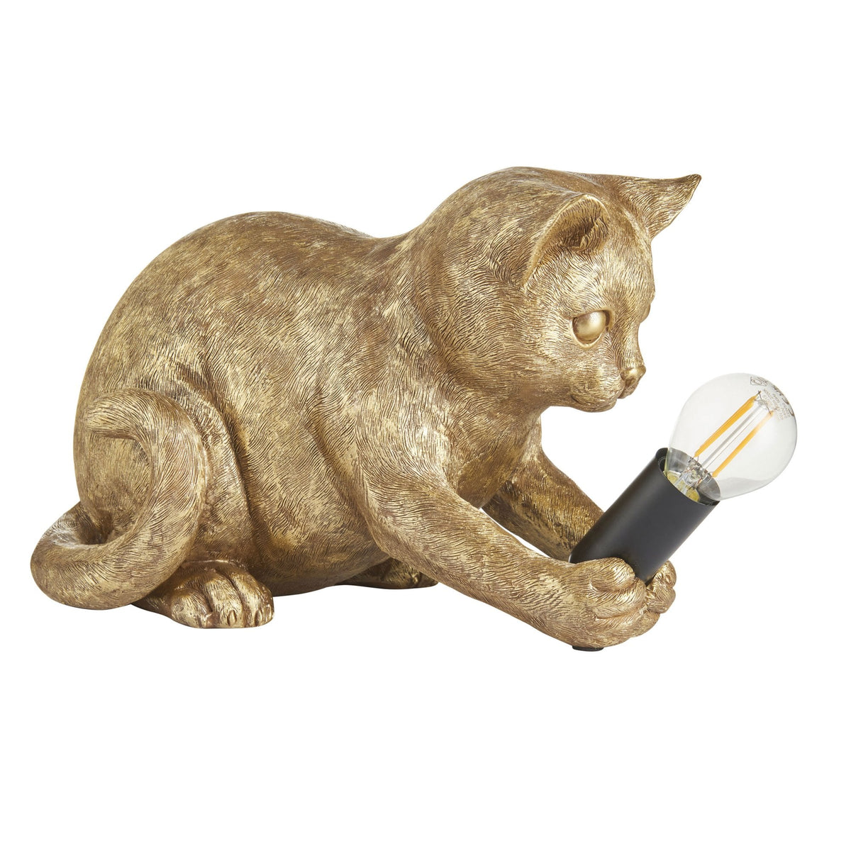 Kitten Table Lamp in a Vintage Gold Finish