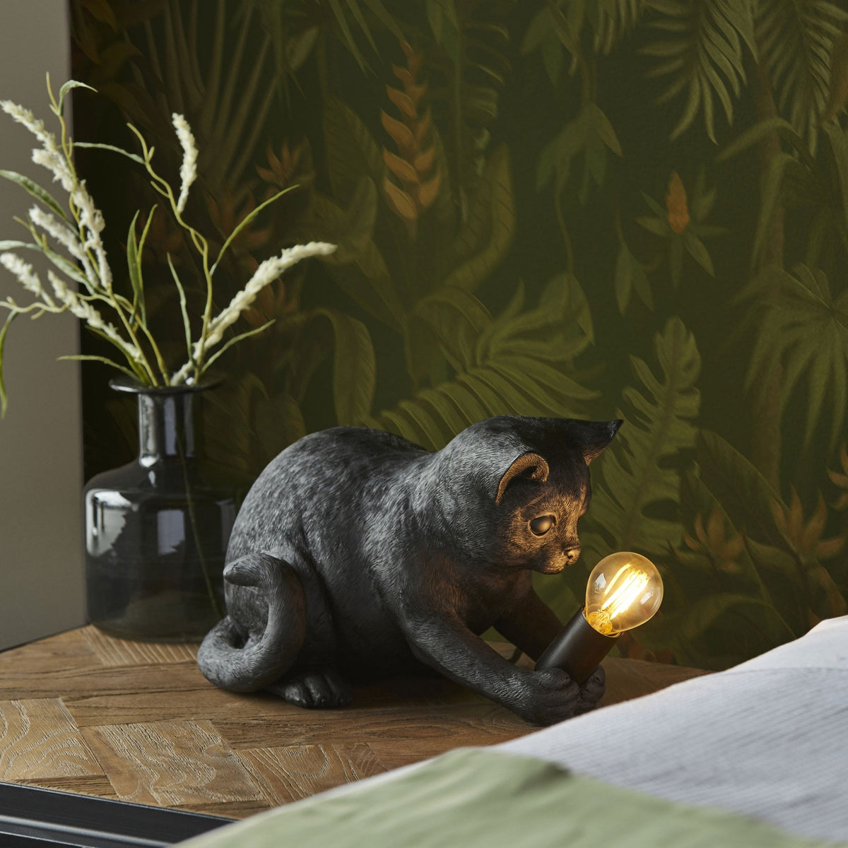 Kitten Table Lamp in a Matt Black Finish