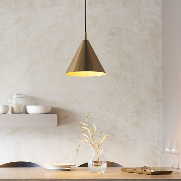 Cape Single Pendant Light in Antique Brass