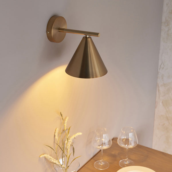 Cape Adjustable Wall Light in Antique Brass
