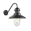 Hereford Swan IP44 Wall Light in Matt Black with Clear Glass Shade