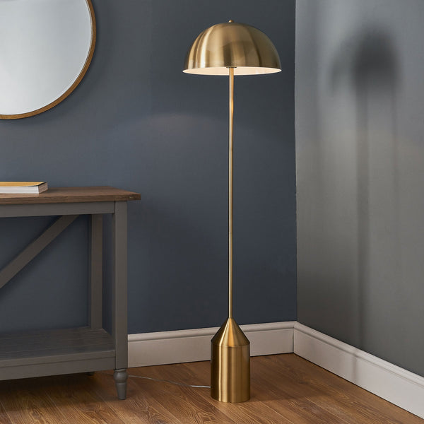 Nova Contemporary Floor Lamp in Antique Brass