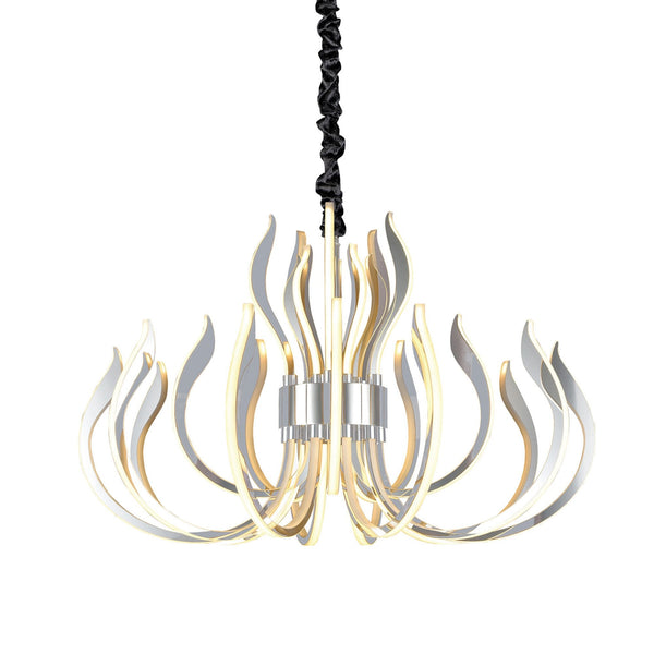 Versailles LED Pendant In Polished Chrome & White