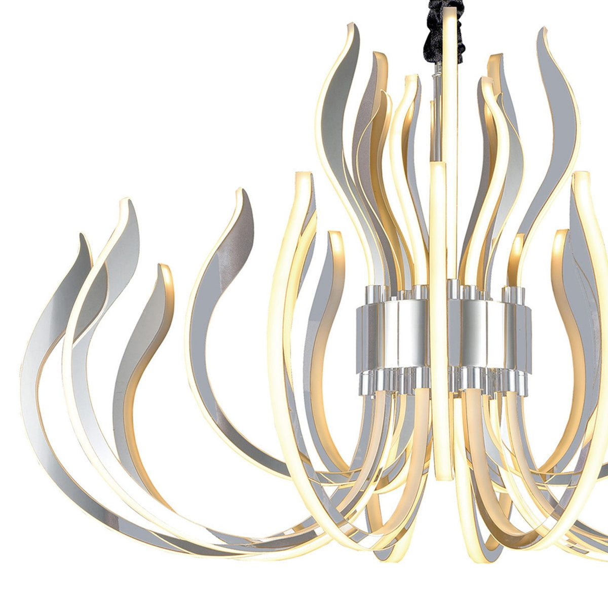 Versailles LED Pendant In Polished Chrome & White