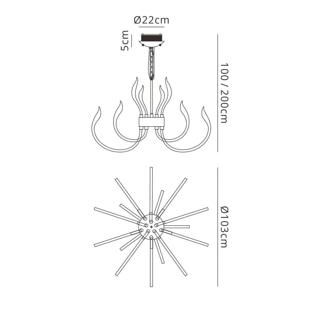 Versailles LED Pendant In Polished Chrome & White