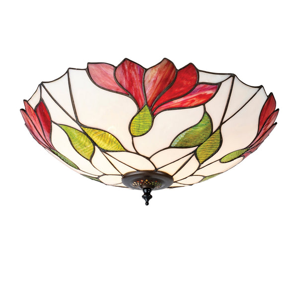 Botanica Tiffany Glass Semi Flush Ceiling Light
