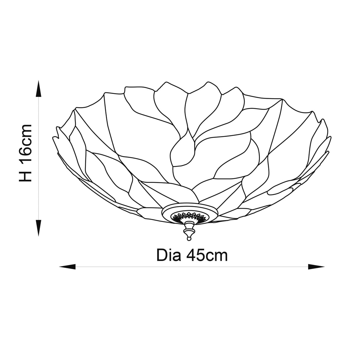 Botanica Tiffany Glass Semi Flush Ceiling Light