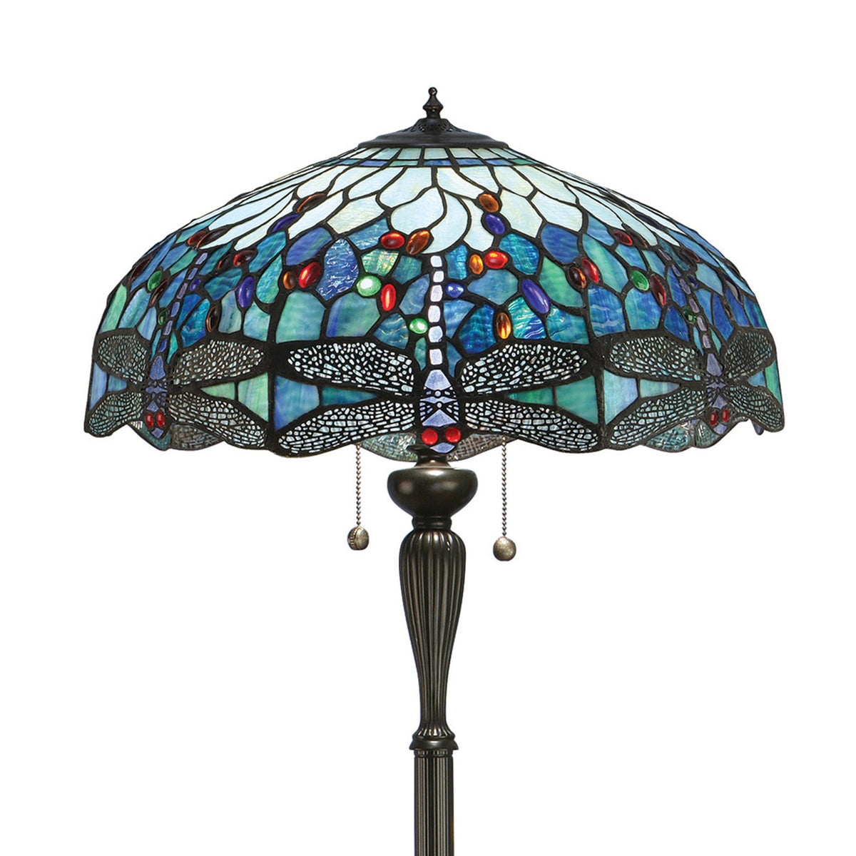 Blue Dragonfly Tiffany Glass Floor Lamp
