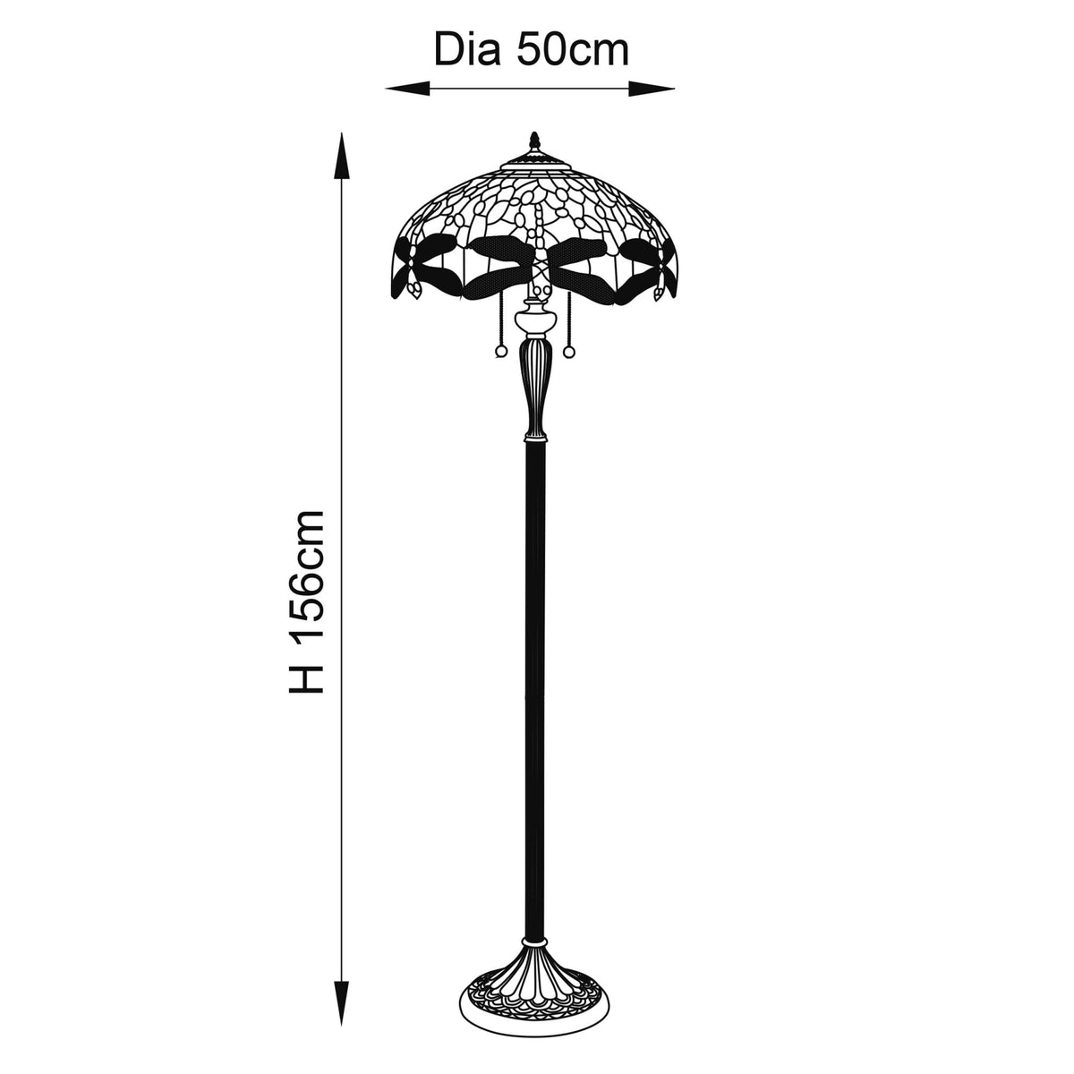 Blue Dragonfly Tiffany Glass Floor Lamp