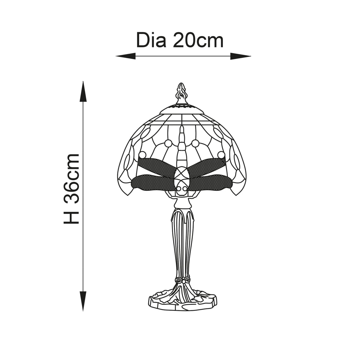 Blue Dragonfly Tiffany Glass Mini Table Lamp