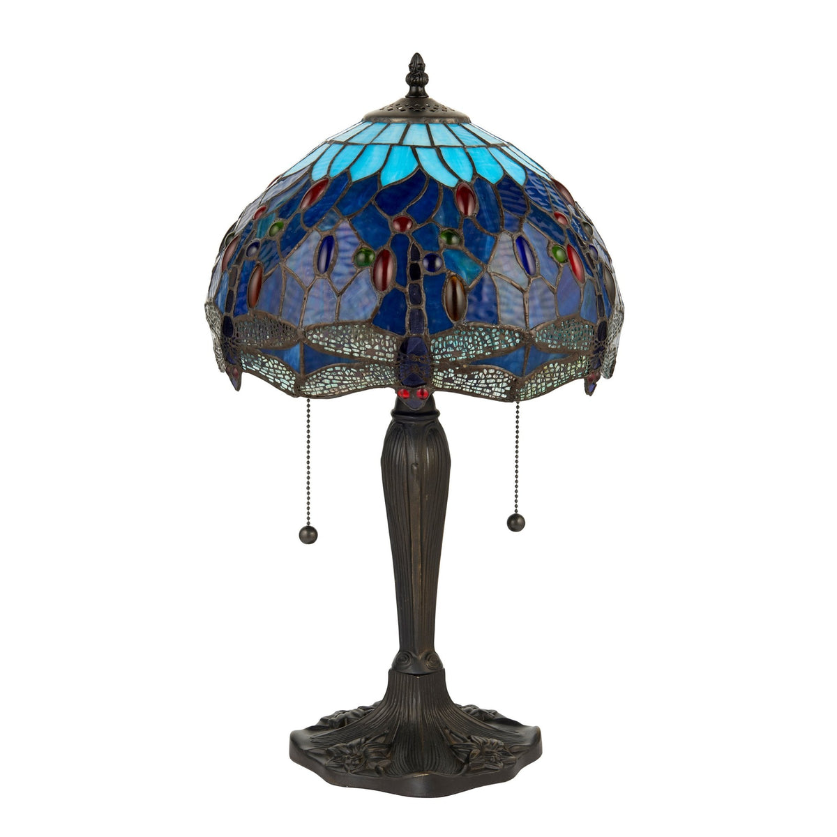 Blue Dragonfly Tiffany Glass Small Table Lamp