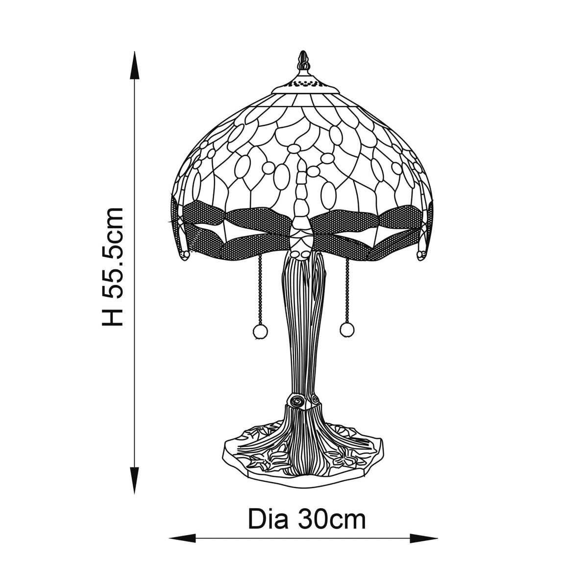 Blue Dragonfly Tiffany Glass Small Table Lamp