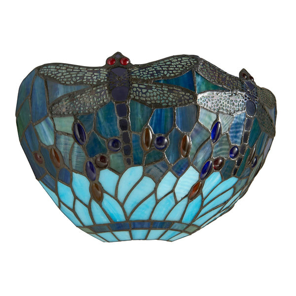 Blue Dragonfly Tiffany Glass Wall Light