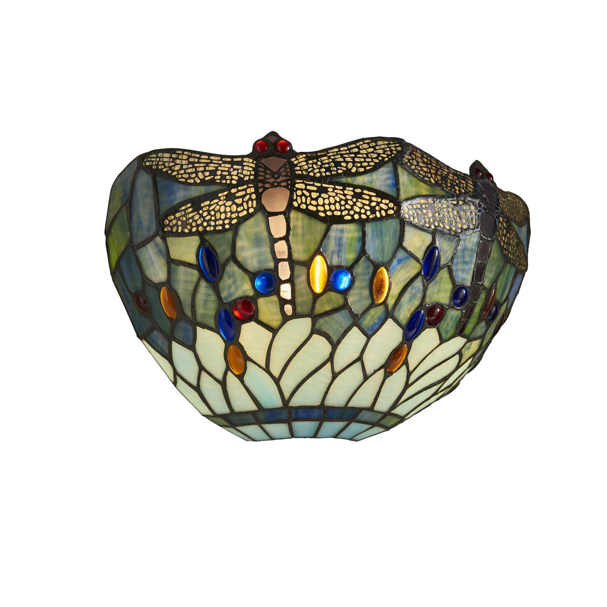 Blue Dragonfly Tiffany Glass Wall Light