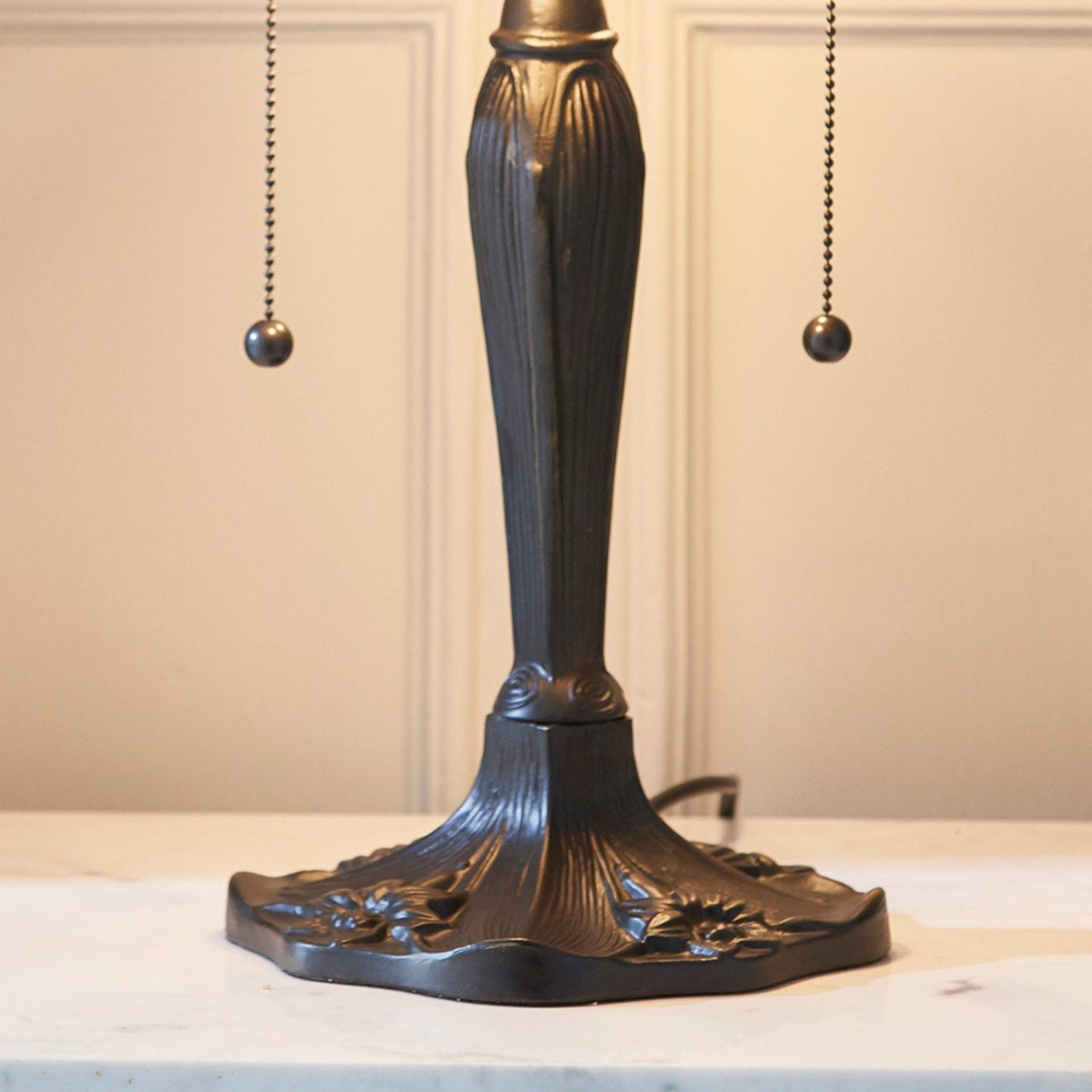 Flame Dragonfly Tiffany Glass Medium Table Lamp