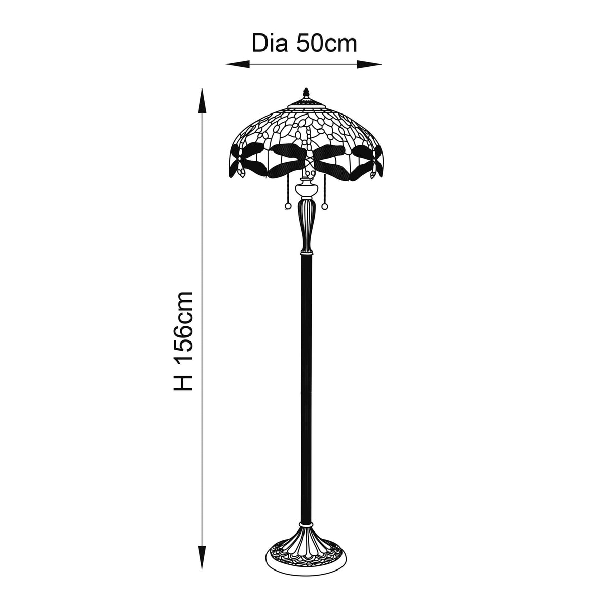 Beige Dragonfly Tiffany Glass Floor Lamp