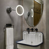 Mascali Round IP44 LED Adjustable Magnifying Mirror in Polished Chrome