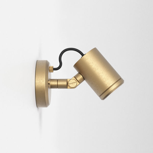Ex Display Jura Single Spot Wall Light in Coastal Brass