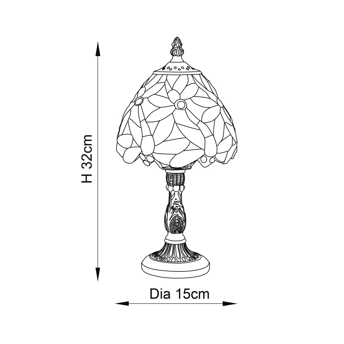 Lorette Tiffany Glass Mini Table Lamp