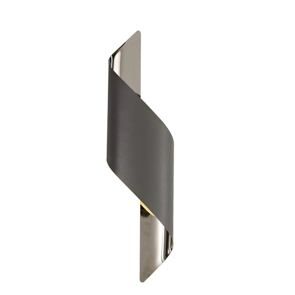 Fincham Large 8w LED Wall Light in Anthracite & Polished Chrome