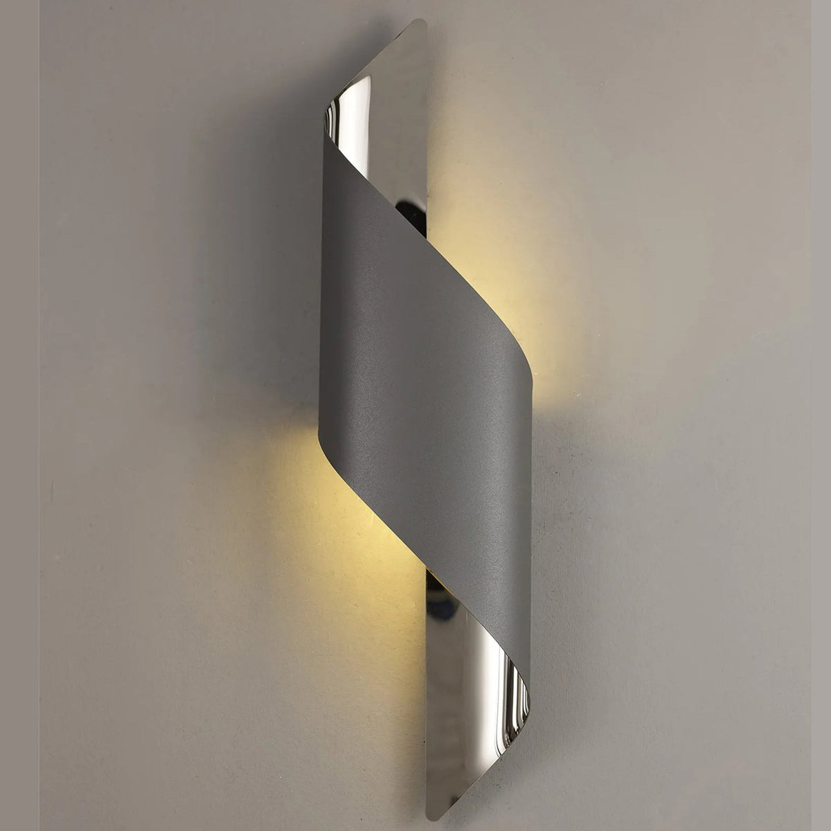 Fincham Large 8w LED Wall Light in Anthracite & Polished Chrome