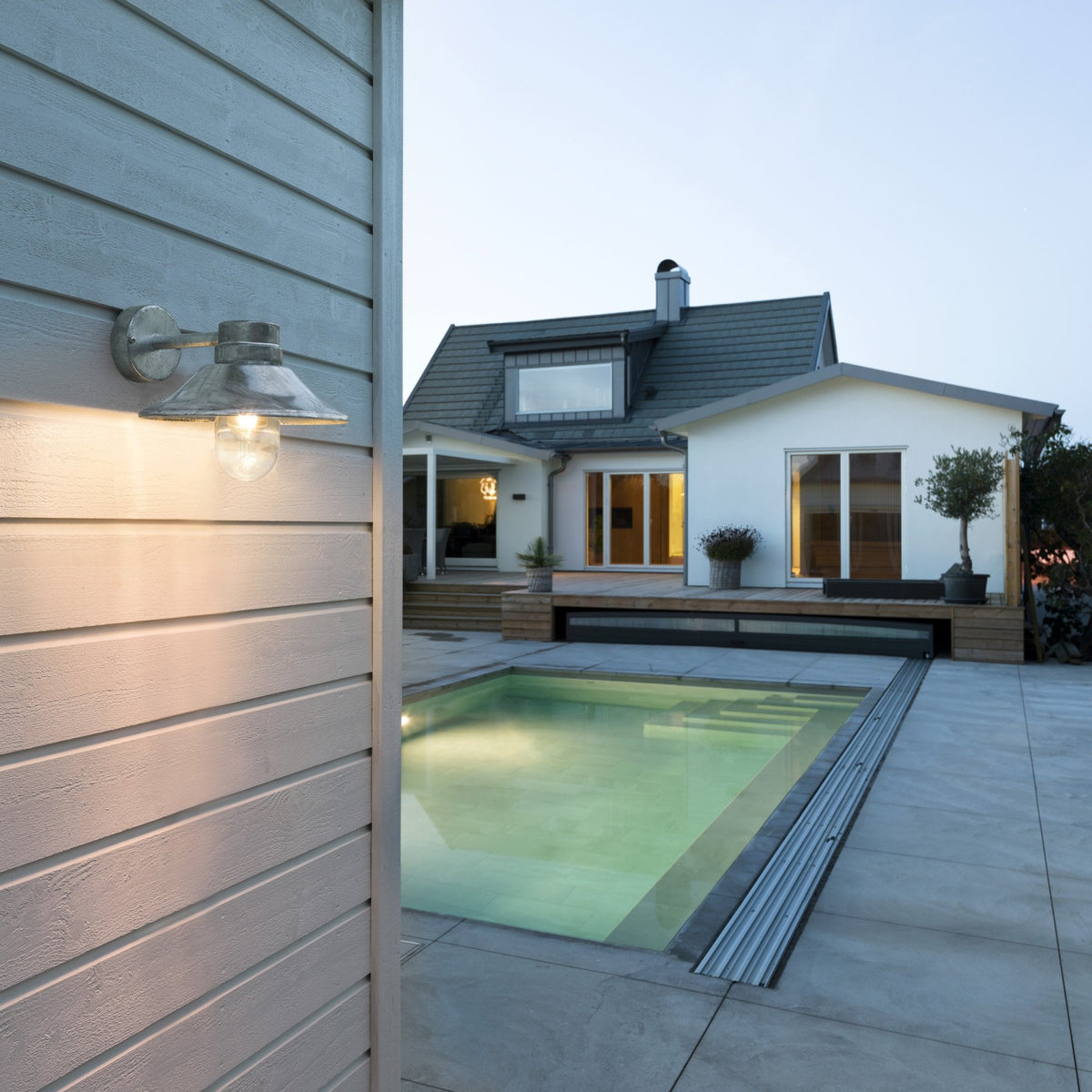 Vega Outdoor IP54 Galvanized Wall Light