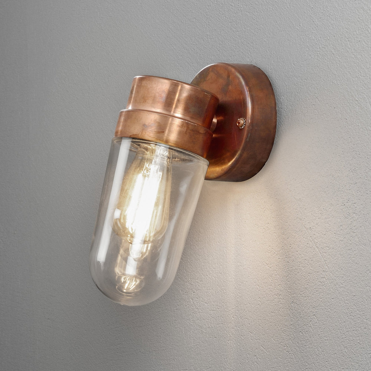 Vega IP54 Wall Light In Copper