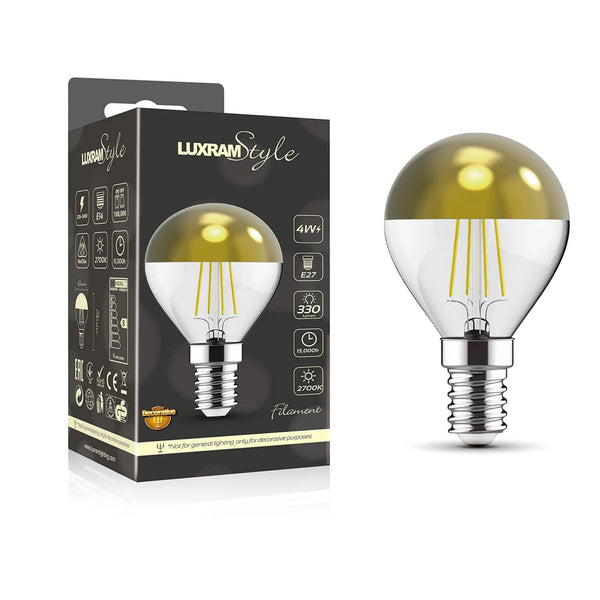 Classic Deco E14 Warm White Gold Top LED Golf Ball 4W 2700K 330lm