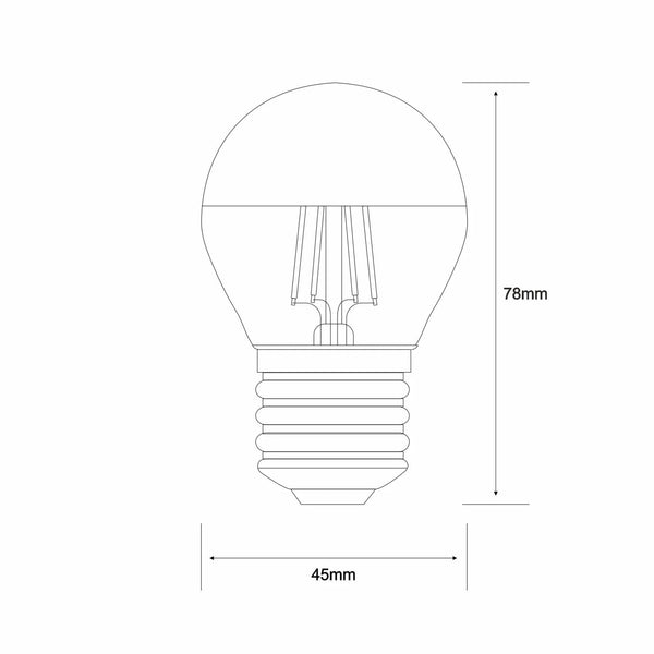 Classic Deco E14 Warm White Silver Top LED Golf Ball 4W 2700K 330lm