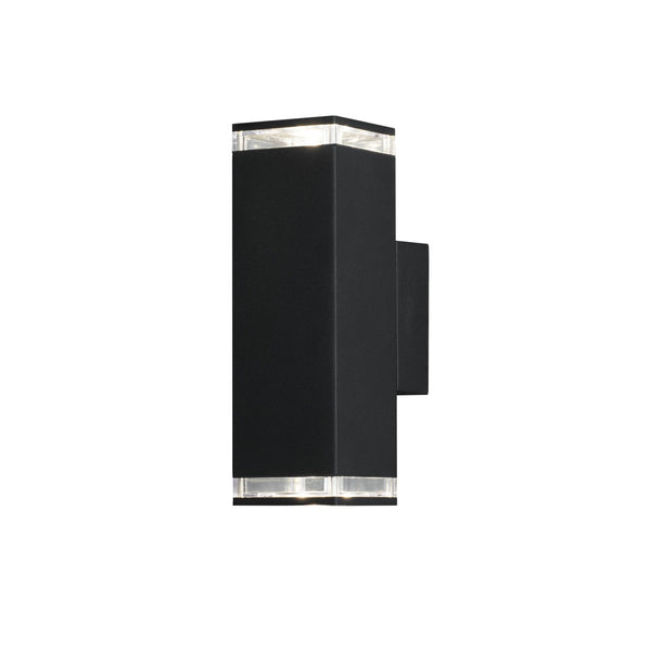 Pollux Banded IP44 Up and Down Wall Light In Black