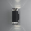 Pollux Double Banded IP44 Up and Down Wall Light In Black