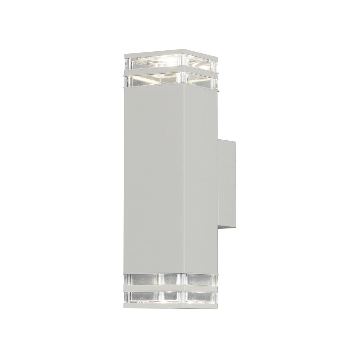 Pollux Double Banded IP44 Up and Down Wall Light In White