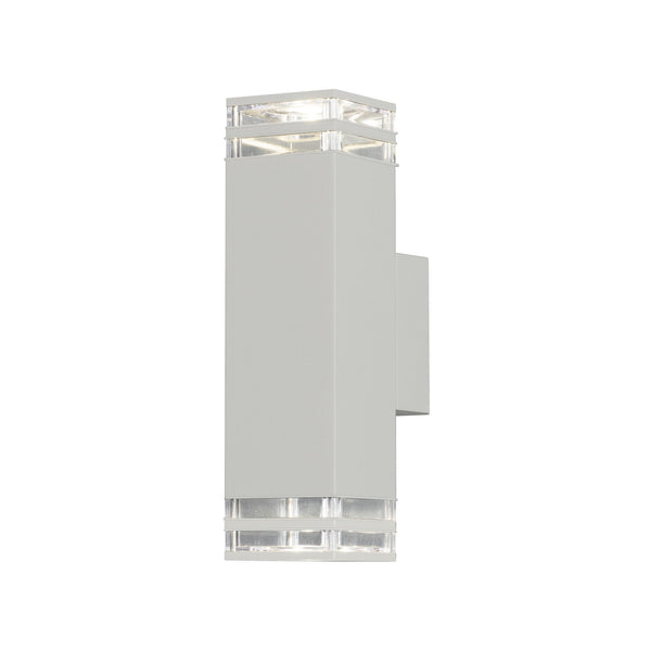 Pollux Double Banded IP44 Up and Down Wall Light In White