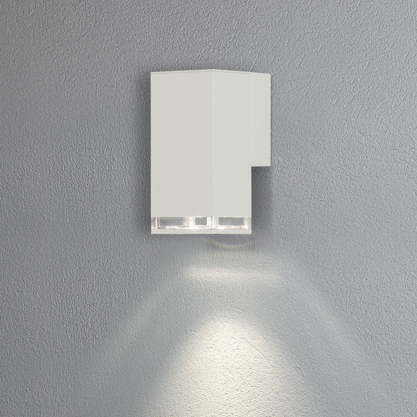 Pollux Banded IP44 Single Wall Light In White