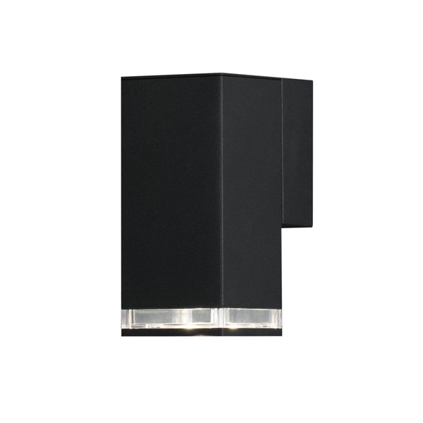 Pollux Banded IP44 Single Wall Light In Black