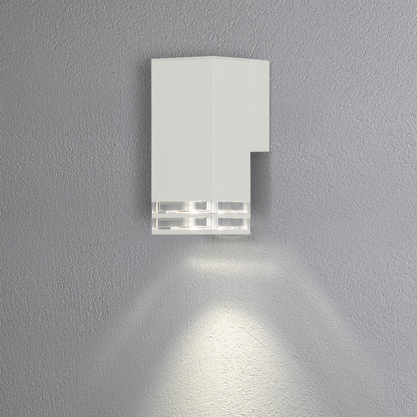 Pollux Double Banded IP44 Single Wall Light In White