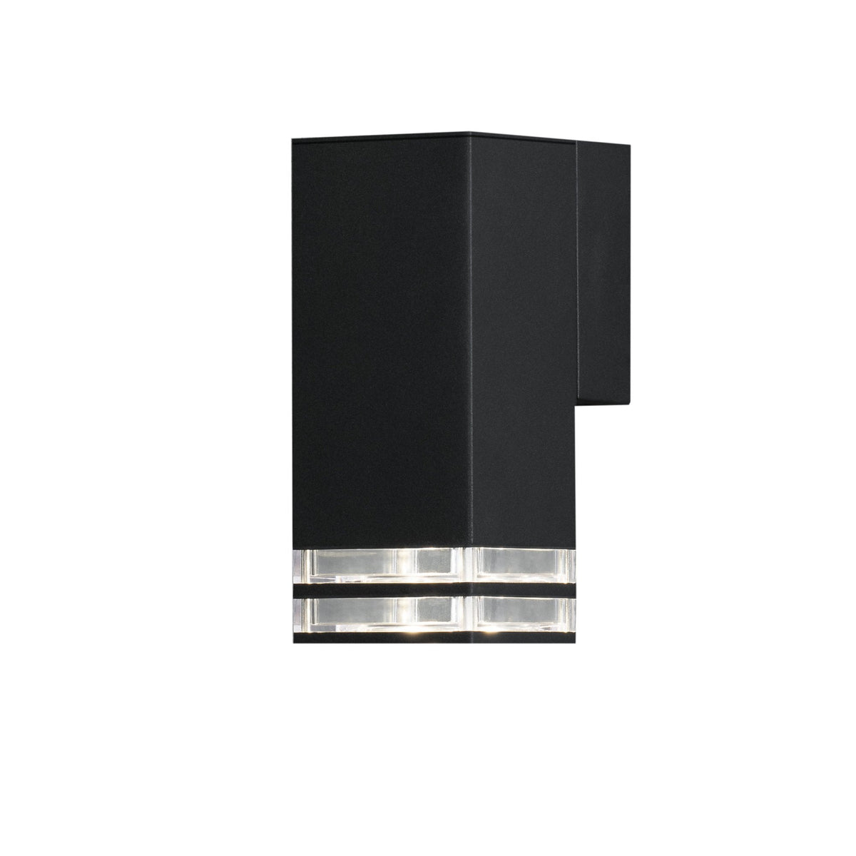 Pollux Double Banded IP44 Single Wall Light In Black