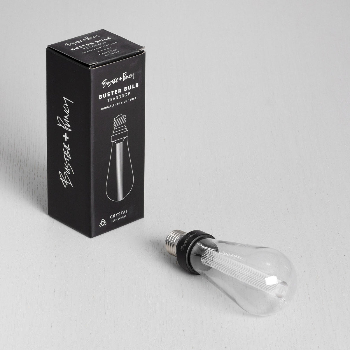 Buster Bulb 2w E27 Teardrop Crystal Dimmable 100 Lumen 2700 Kelvin