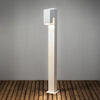 Pollux Banded IP44 Single Bollard Light In White